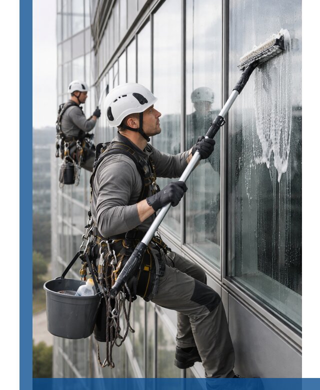 Высотная мойка сплошного остекления с выездом в Краснокаменске