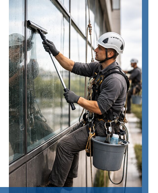 Мойка стеклянных фасадов в Краснокаменске от 204 р. | ВЫСОТНИК-Ксн