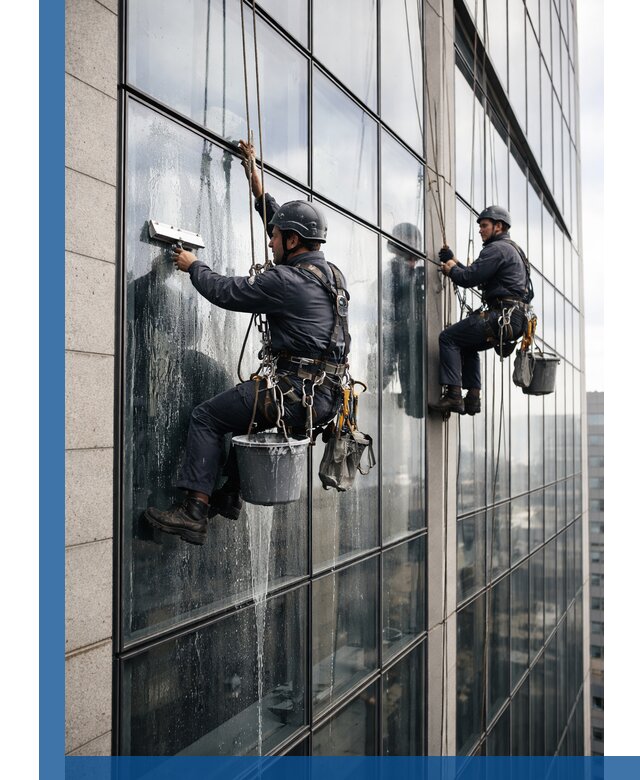Профессиональная мойка стеклянных фасадов зданий в Краснокаменске