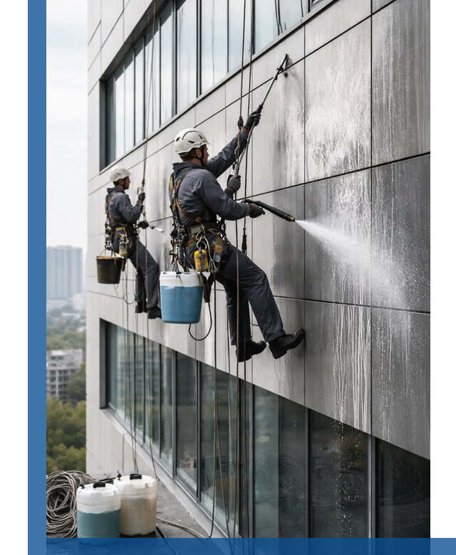 Профессиональная мойка вентилируемых фасадов в Краснокаменске