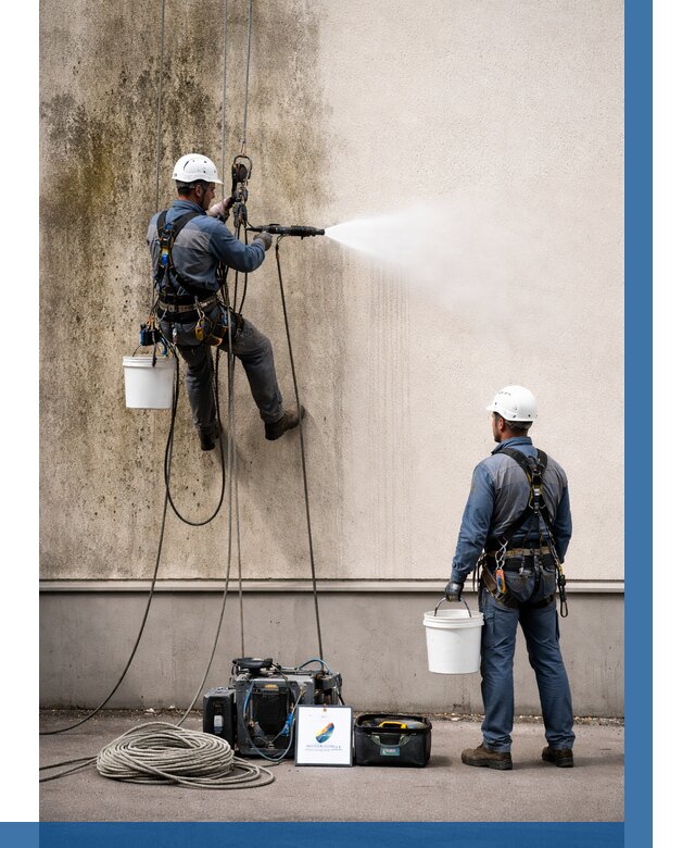 Очистка фасада от плесени в Краснокаменске от 307 р. | ВЫСОТНИК-Ксн