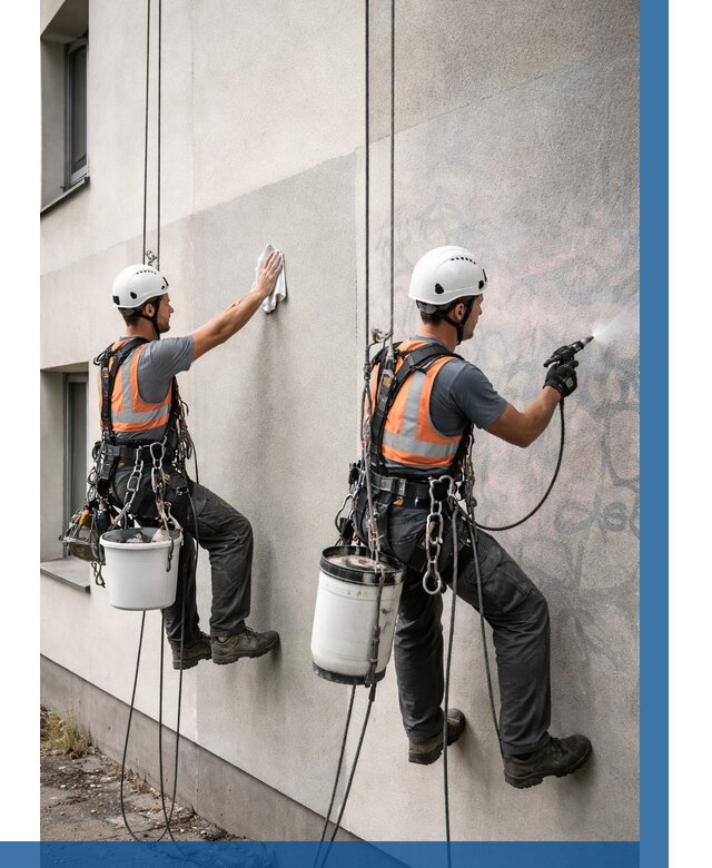 Антиграффити покрытие фасада в Краснокаменске от 613 р. | ВЫСОТНИК-Ксн