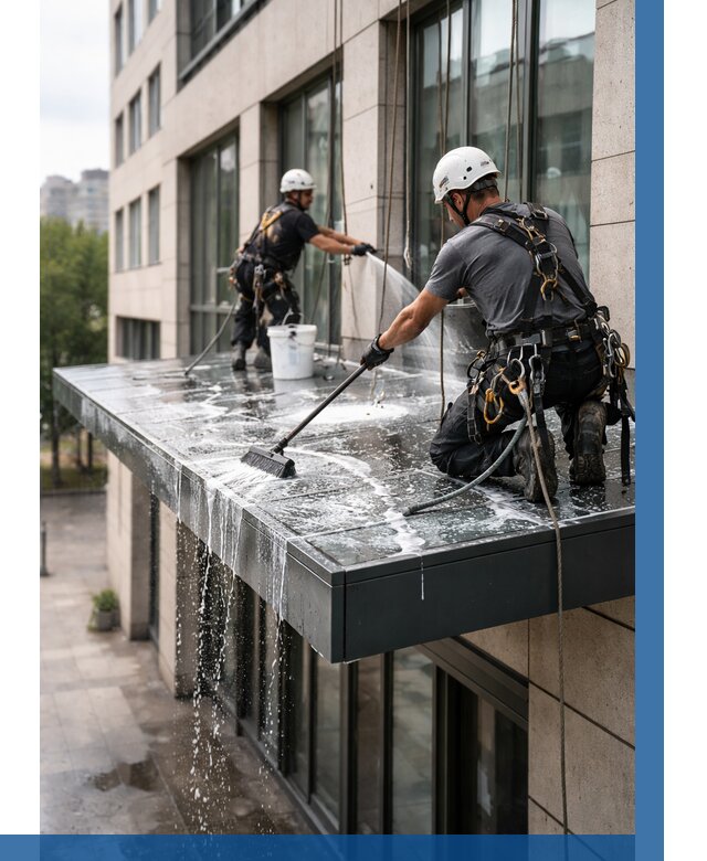 Мойка козырьков и навесов в Краснокаменске от 3577 р. | ВЫСОТНИК-Ксн