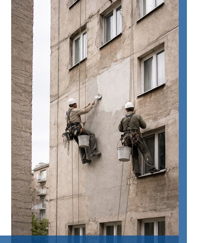 Косметический ремонт фасада в Краснокаменске от 1124 р. | ВЫСОТНИК-Ксн