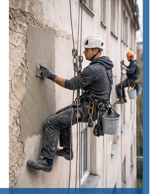 Восстановление штукатурки фасада в Краснокаменске от 1227 р. | ВЫСОТНИК-Ксн