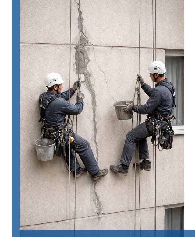 Заделка трещин на фасаде в Краснокаменске с гарантийным ремонтом