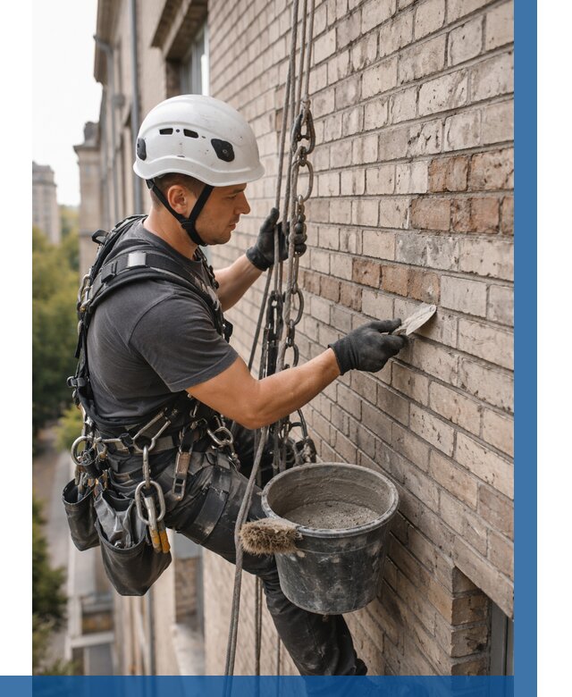 Ремонт кирпичной кладки фасада в Краснокаменске от 1840 р. | ВЫСОТНИК-Ксн