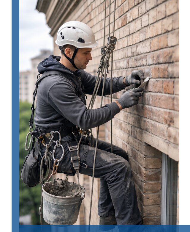 Качественный ремонт кирпичной кладки фасада в Краснокаменске с гарантией