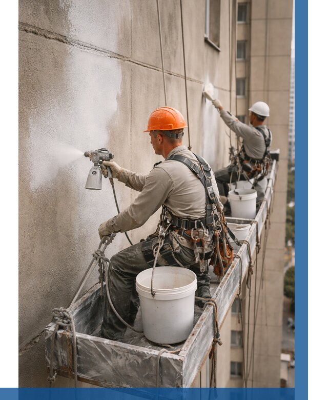 Грунтовка фасада на высоте в Краснокаменске от 123 р. | ВЫСОТНИК-Ксн