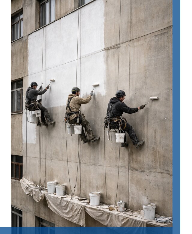 Покраска бетонного фасада в Краснокаменске от 358 р за м2 | ВЫСОТНИК-Ксн