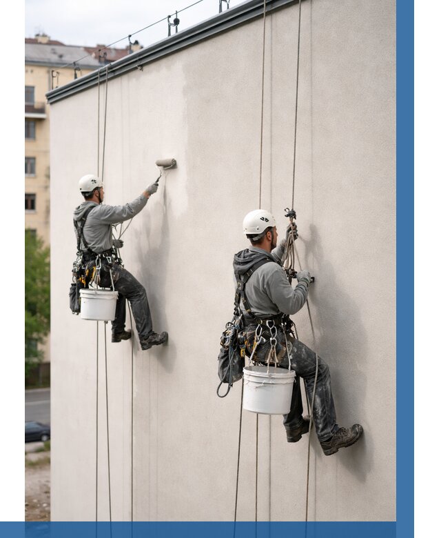 Покраска оштукатуренного фасада в Краснокаменске от 327 р. | ВЫСОТНИК-Ксн