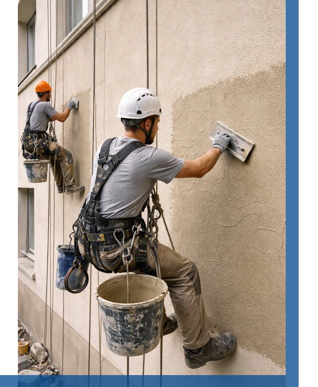 Декоративная штукатурка фасада в Краснокаменске от 1227 р. | ВЫСОТНИК-Ксн