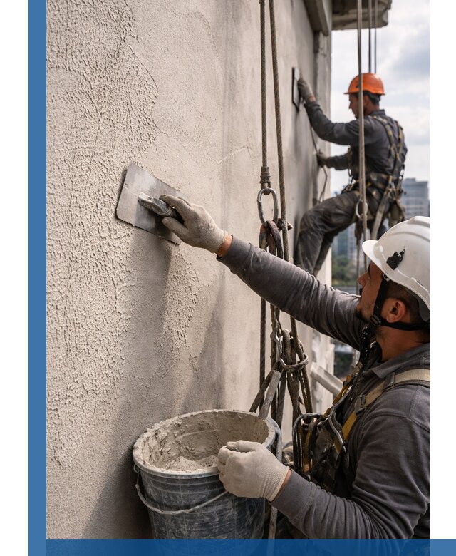 Декоративная штукатурка фасада с утеплением и защитой в Краснокаменске