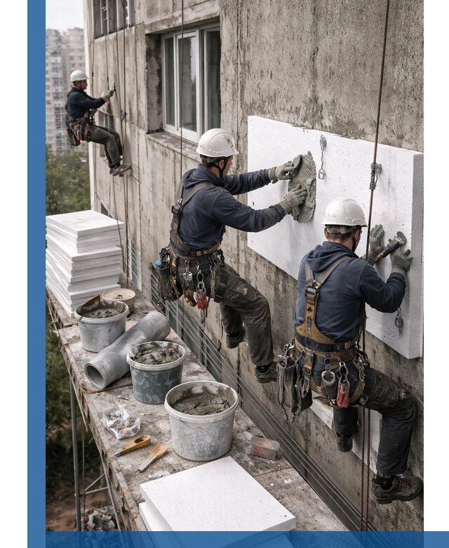 Утепление фасада пенополистиролом в Краснокаменске под ключ