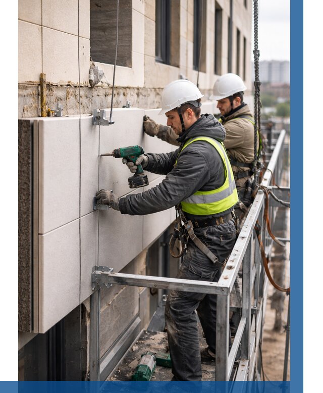 Монтаж фасадных термопанелей в Краснокаменске от 1533 р. | ВЫСОТНИК-Ксн