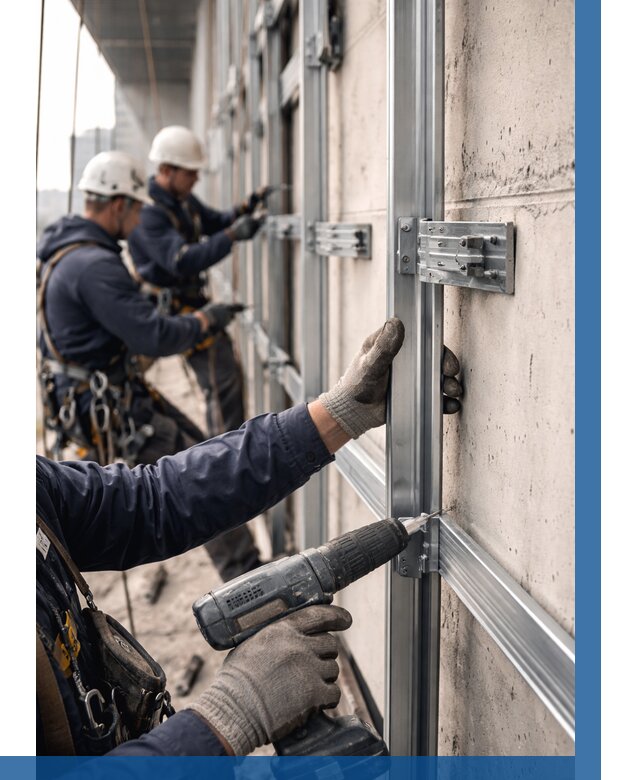 Монтаж подсистемы вентфасада в Краснокаменске от 869 р. | ВЫСОТНИК-Ксн