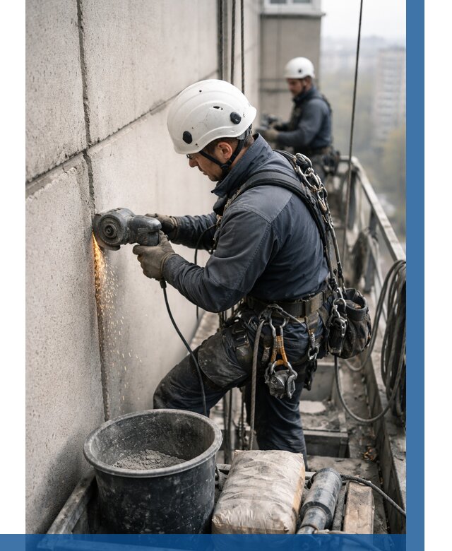 Штробление межпанельных швов в Краснокаменске от 1227 р. | ВЫСОТНИК-Ксн