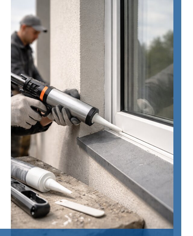 Герметизация монтажных швов окон в Краснокаменске от 664 р. | ВЫСОТНИК-Ксн