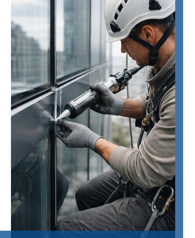 Герметизация стыков витража в Краснокаменске от 1227 р. | ВЫСОТНИК-Ксн