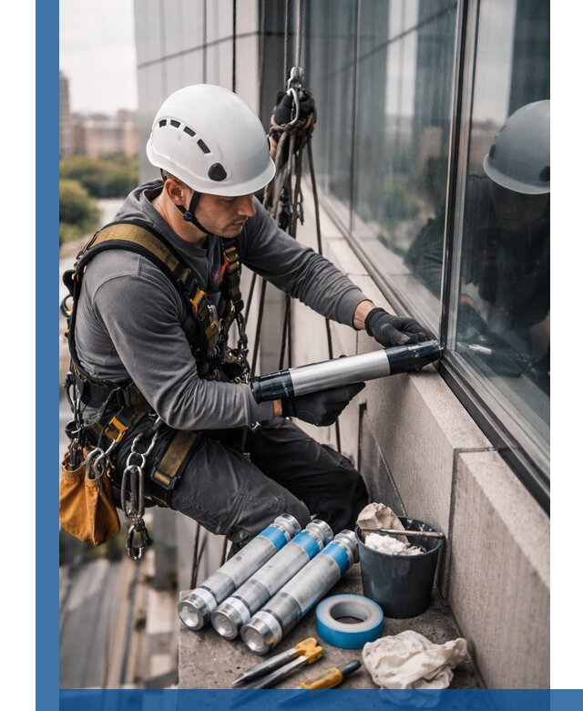 Герметизация стыков витража в Краснокаменске для герметичных фасадов