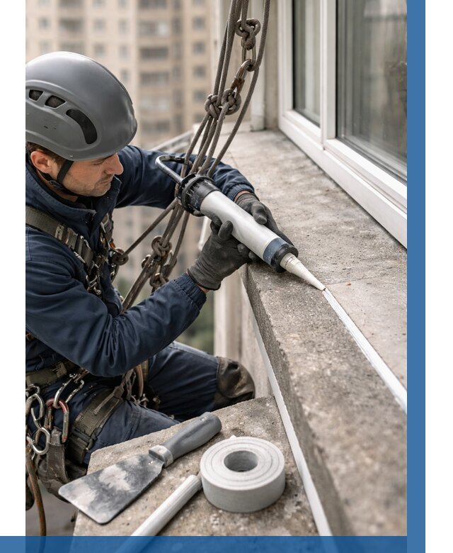 Герметизация балконного козырька в Краснокаменске от 4599 р. | ВЫСОТНИК-Ксн