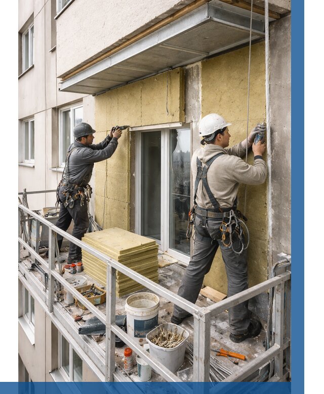 Утепление балкона снаружи в Краснокаменске от 1635 р. под ключ ВЫСОТНИК-Ксн