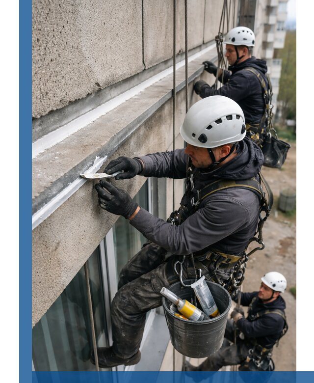 Герметизация примыкания балкона в Краснокаменске под ключ с гарантией