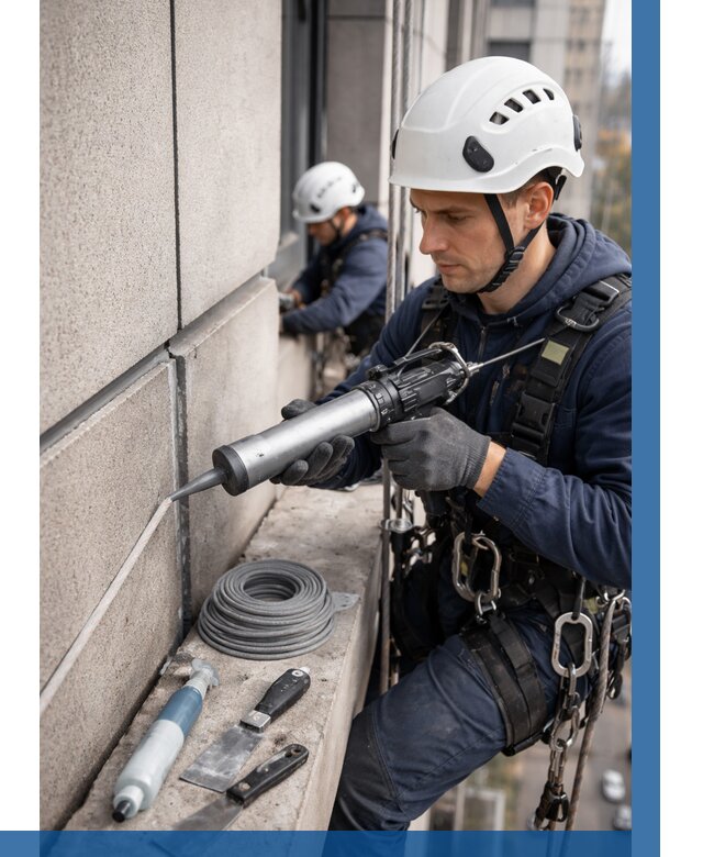 Герметизация деформационных швов фасада в Краснокаменске от 715 | ВЫСОТНИК-Ксн