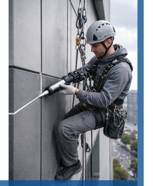 Герметизация стыков фасадных панелей в Краснокаменске от 6644 р.| ВЫСОТНИК-Ксн