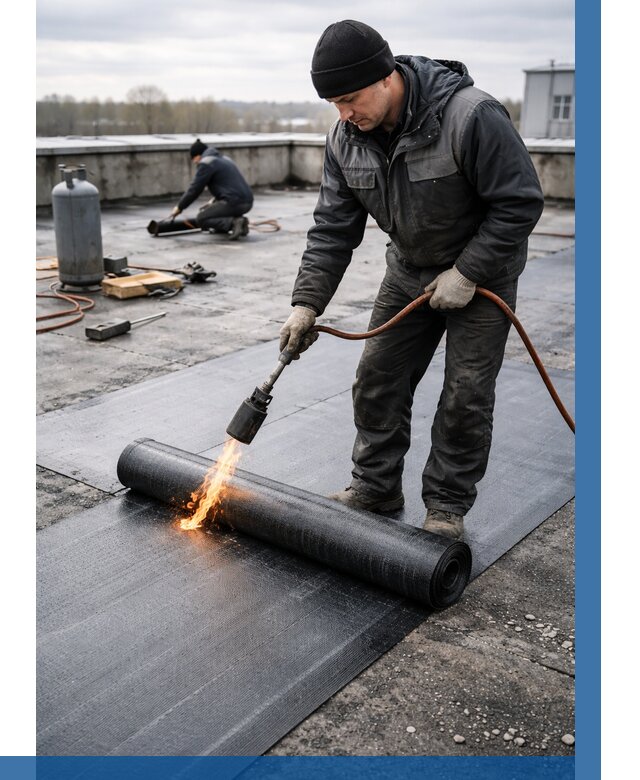 Ремонт наплавляемой кровли в Краснокаменске от 715 р. | ВЫСОТНИК-Ксн