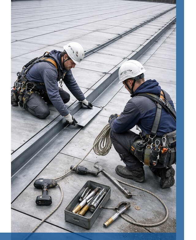 Ремонт фальцевой кровли в Краснокаменске от 715 р. | ВЫСОТНИК-Ксн