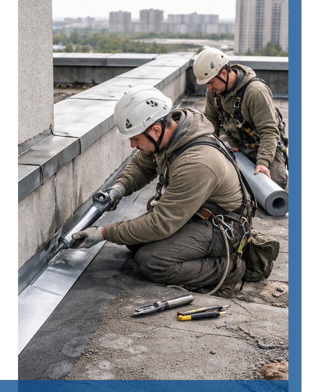 Ремонт кровельных примыканий в Краснокаменске от 1227 р. | ВЫСОТНИК-Ксн