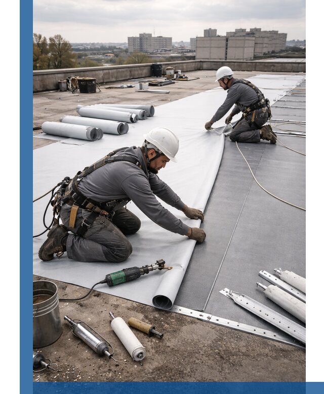 Монтаж мембранной кровли в Краснокаменске для промышленных зданий