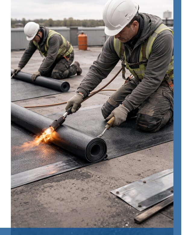 Монтаж наплавляемой кровли в Краснокаменске от 869 р. — ВЫСОТНИК-Ксн