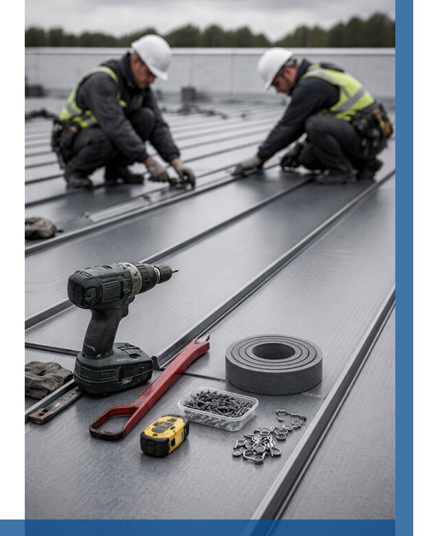 Монтаж фальцевой кровли в Краснокаменске от 1840 р. | ВЫСОТНИК-Ксн