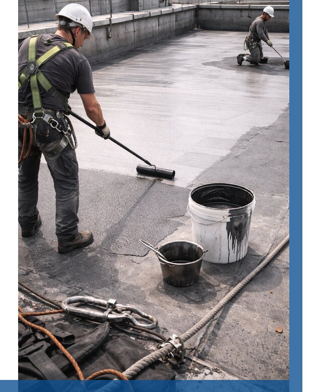 Гидроизоляция кровли жидкой резиной в Краснокаменске от 511 р. | ВЫСОТНИК-Ксн