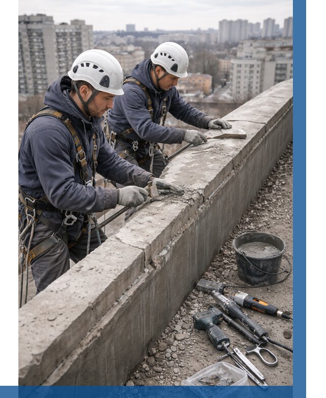 Ремонт парапета на кровле в Краснокаменске от 1533 р. | ВЫСОТНИК-Ксн