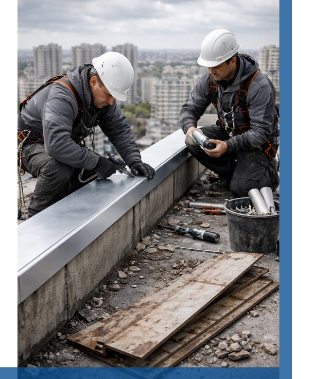 Замена парапетных крышек под ключ в Краснокаменске от 1227 р. | ВЫСОТНИК-Ксн