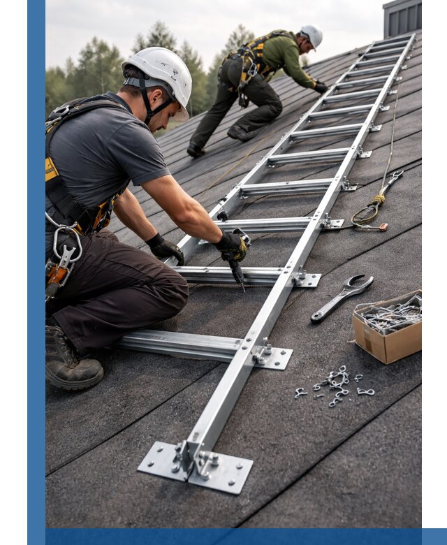 Профессиональный монтаж кровельной лестницы в Краснокаменске под ключ