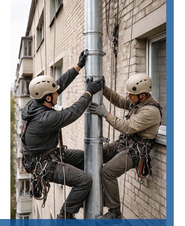 Замена водосточных труб в Краснокаменске от 6644 р. | ВЫСОТНИК-Ксн