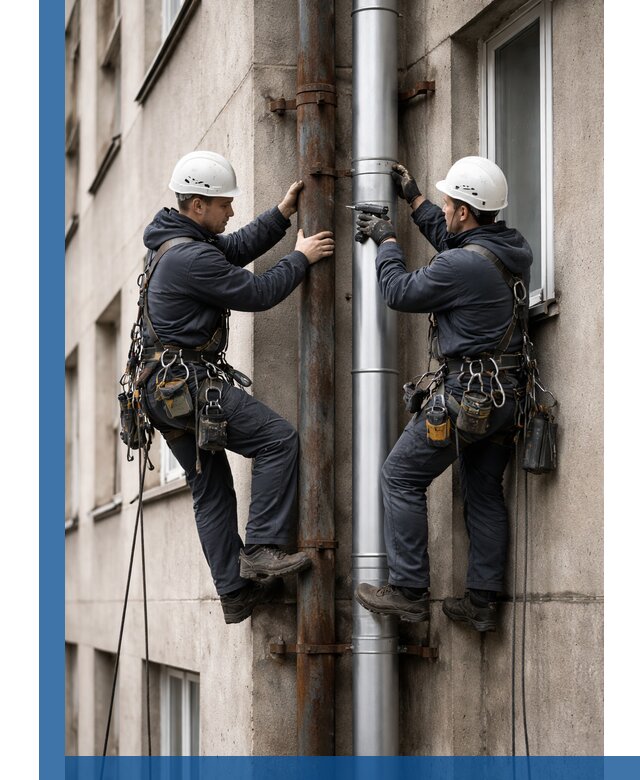 Замена водосточных труб в Краснокаменске: монтаж и демонтаж под ключ