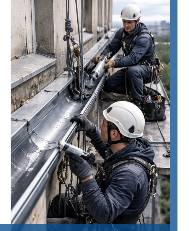 Ремонт водосточных желобов в Краснокаменске от 6644 р. | ВЫСОТНИК-Ксн