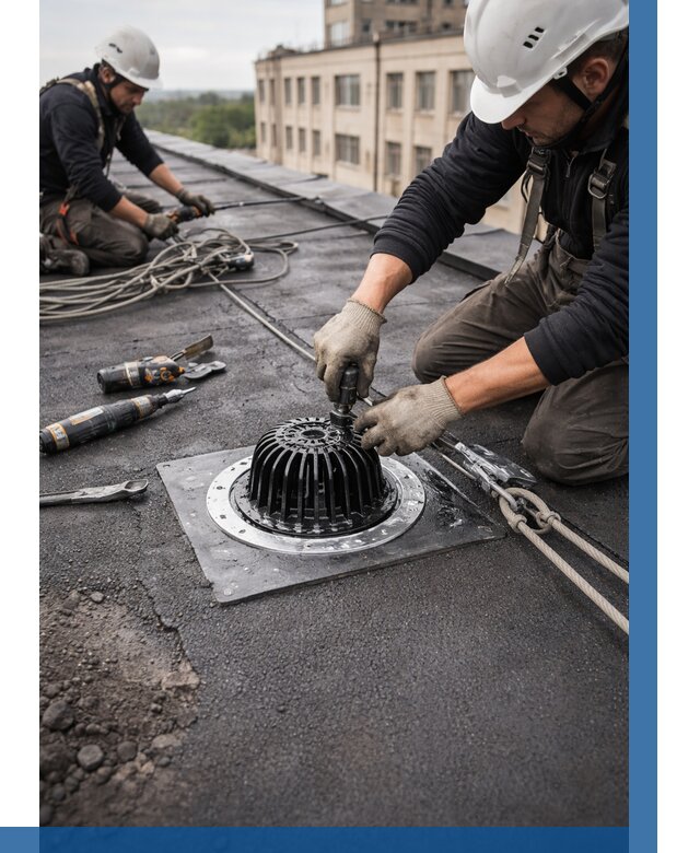 Установка водосточных воронок в Краснокаменске цена от 3577 р. | ВЫСОТНИК-Ксн