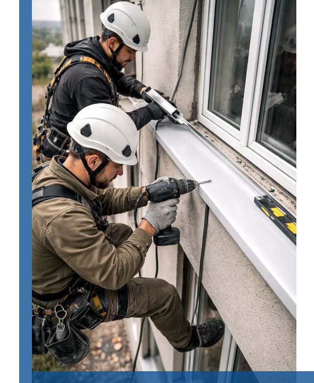Профессиональный монтаж оконных отливов и отведения воды в Краснокаменске