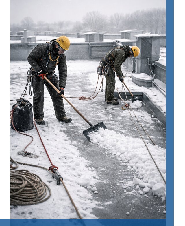 Очистка крыши от снега в Краснокаменске от 7666 р. | ВЫСОТНИК-Ксн