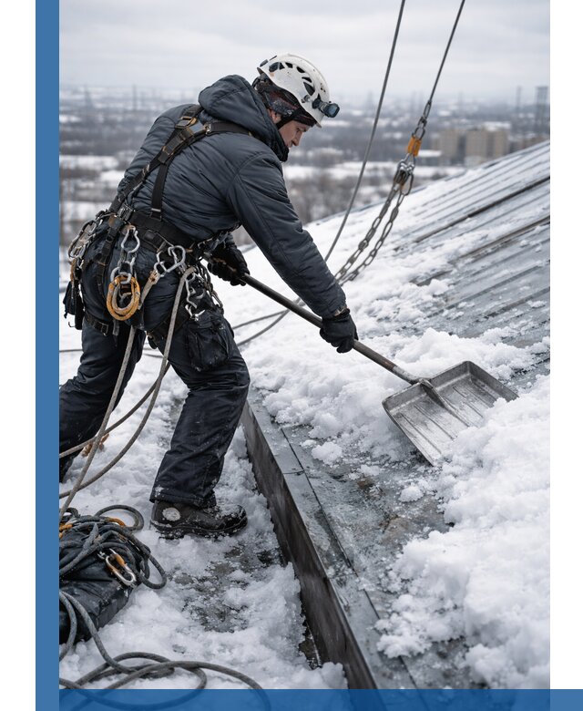 Профессиональная очистка кровли от снега и наледи в Краснокаменске