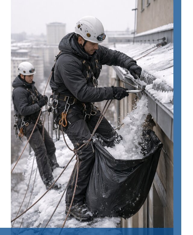 Аварийная очистка крыши в Краснокаменске под ключ от 307 р. | ВЫСОТНИК-Ксн