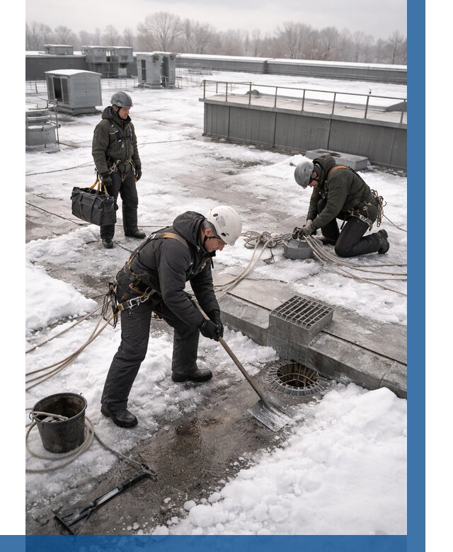 Абонентское обслуживание кровли зимой в Краснокаменске от 8177 р. | ВЫСОТНИК-Ксн