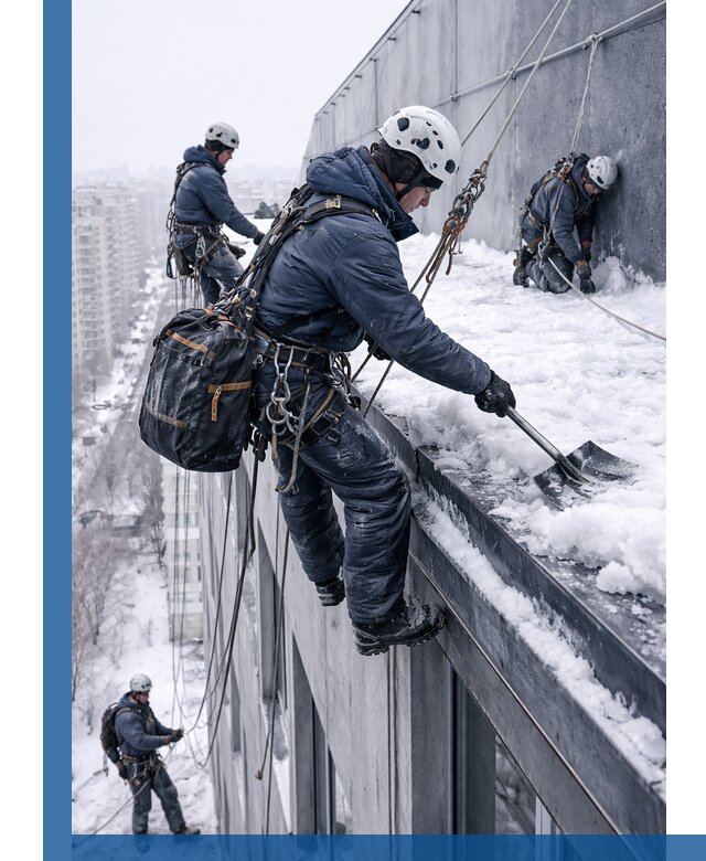 Абонентское обслуживание кровли зимой в Краснокаменске регулярный уход