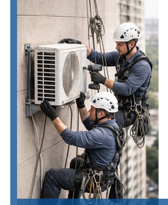 Монтаж внешнего блока кондиционера в Краснокаменске установка и крепление